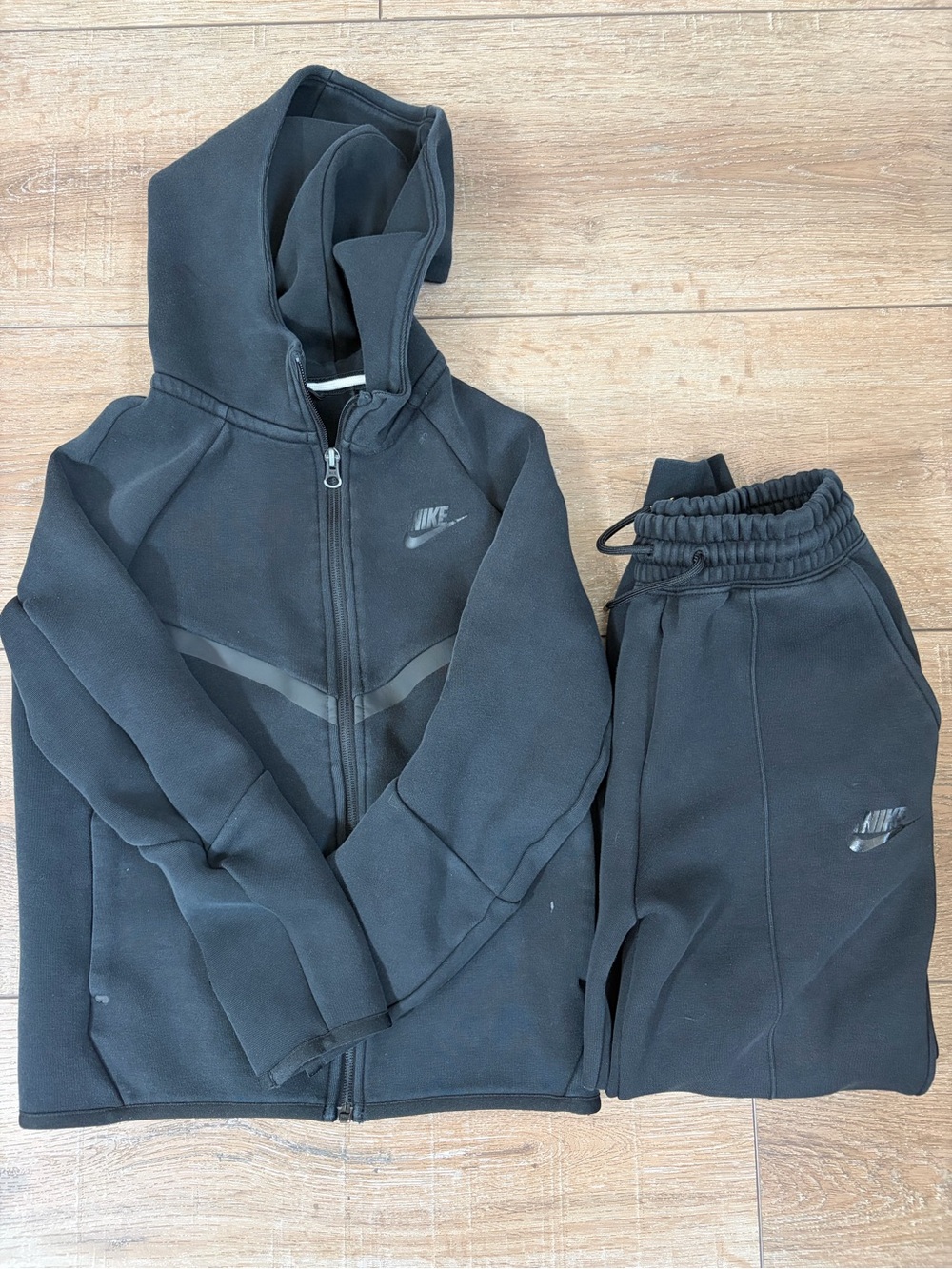 Nike Black Hoodie Jogger Tracksuit Set Size M 2 Piece
